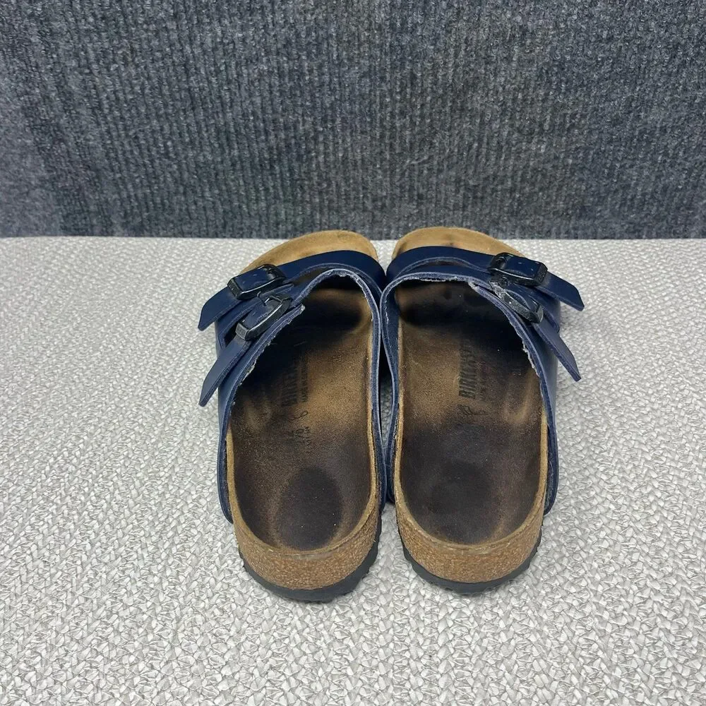 Birkenstock Arizona Navy Blue Leather Sandals Slide Mens Size 9 US / 42 EU - Picture 4 of 7